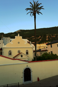 Nefutsot Yehuda Synagoge mit der höchste Palme von Gibraltar